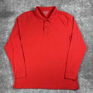 Coolibar Shirt Men's Large Red Long Sleeve Polo Performance Stretch UPF